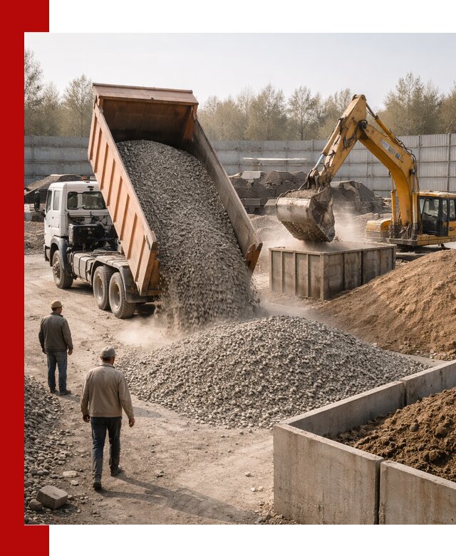 Доставка нерудных материалов с погрузкой и разгрузкой в Гатчине