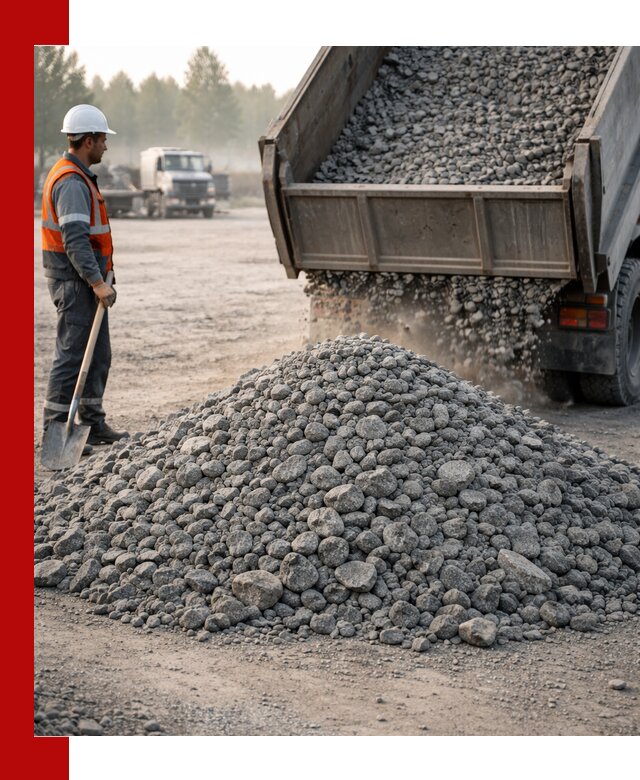 Гранитный щебень фракции 100–201 для строительства в Гатчине