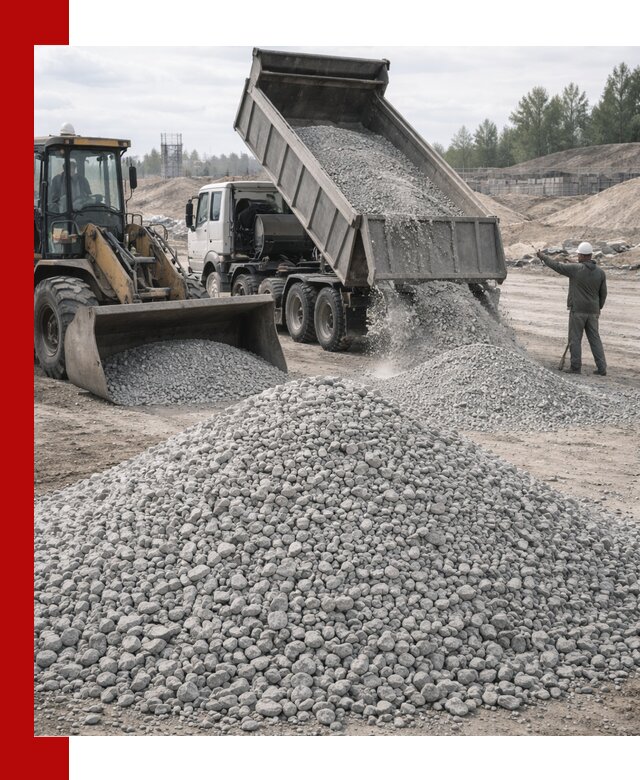 Доставка известнякового щебня фр. 5–20 в Гатчине