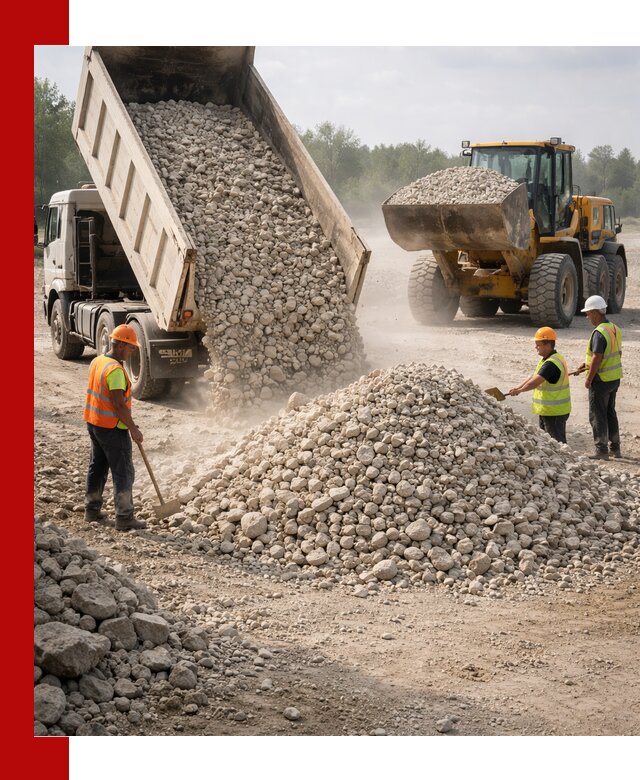 Доставка известнякового щебня фр. 40-70 в Гатчине
