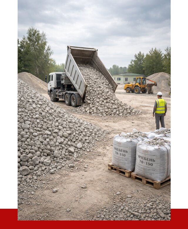 Известняковый щебень фракция 70-150 в Гатчине от 1285 р. | ПРОНЕРУДГтч