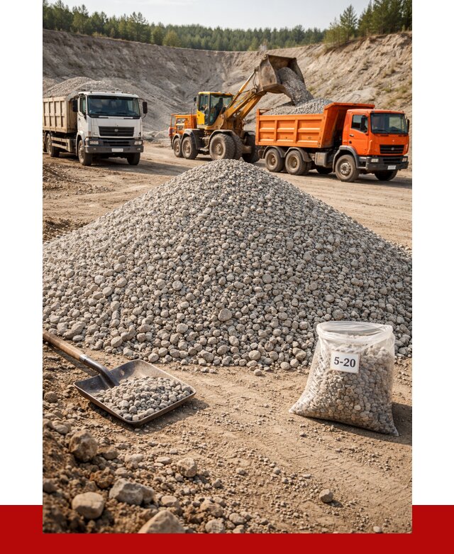 Доломитовый щебень фр. 5-20 в Гатчине от 4316 р. | ПРОНЕРУДГтч