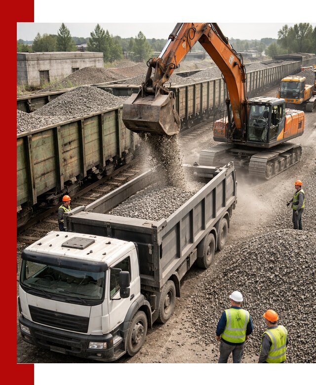 Железнодорожный щебень фракция 25–60 для поставок в Гатчине