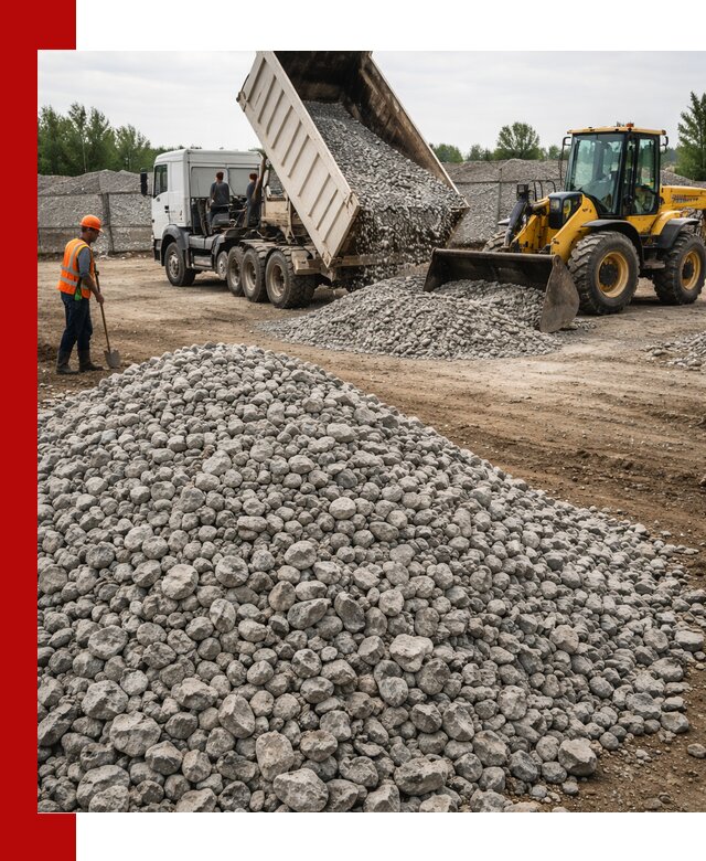 Доставка бетонного щебня фракции 40-70 в Гатчине