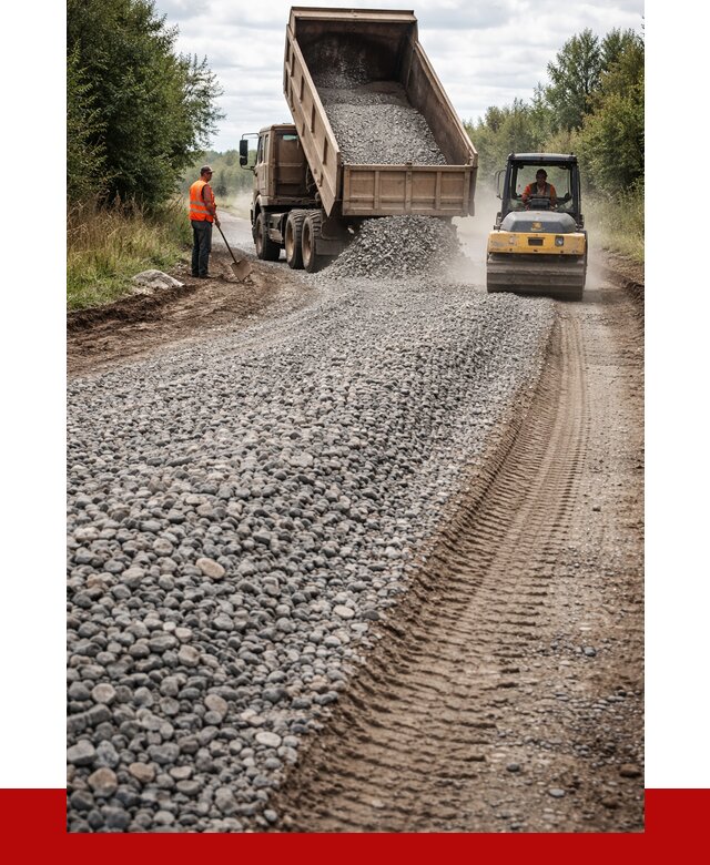 Щебень для отсыпки дороги в Гатчине от 2775 р. ПРОНЕРУДГтч