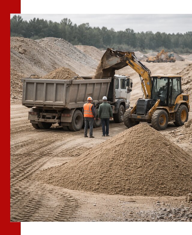 Карьерный среднезернистый песок с доставкой в Гатчине