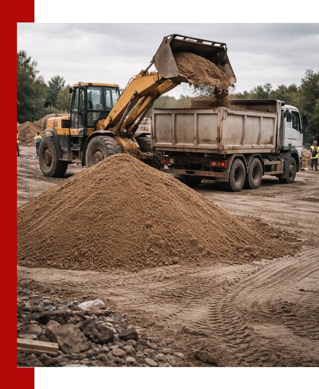 Доставка речного песка навалом в Гатчине быстро и выгодно