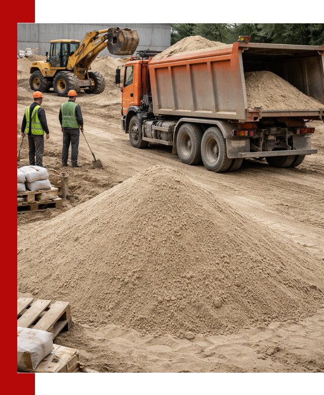 Доставка и продажа мытого речного песка в Гатчине