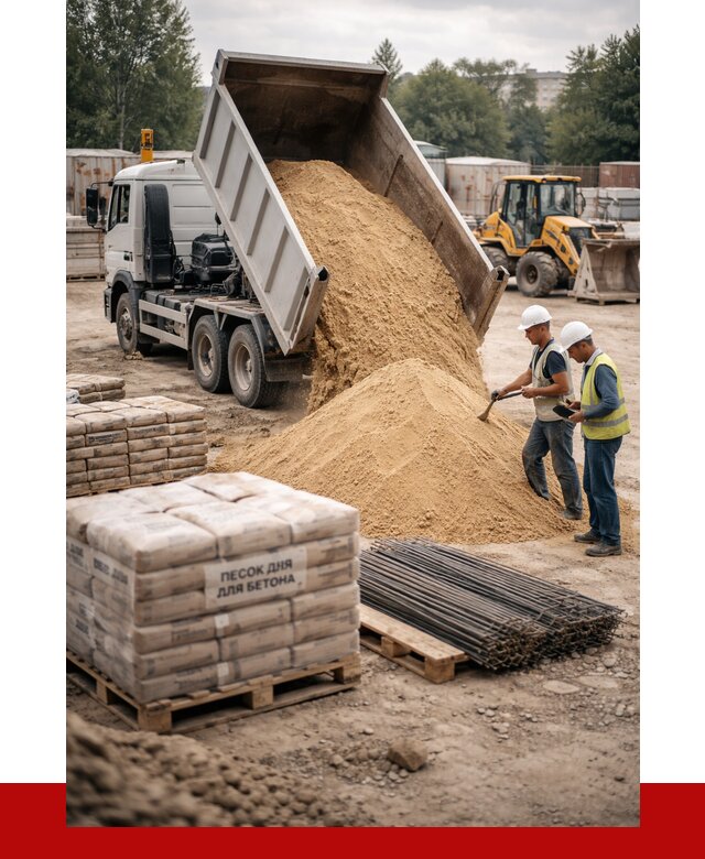 Песок для бетона в Гатчине от 2569 р. с доставкой, ПРОНЕРУДГтч