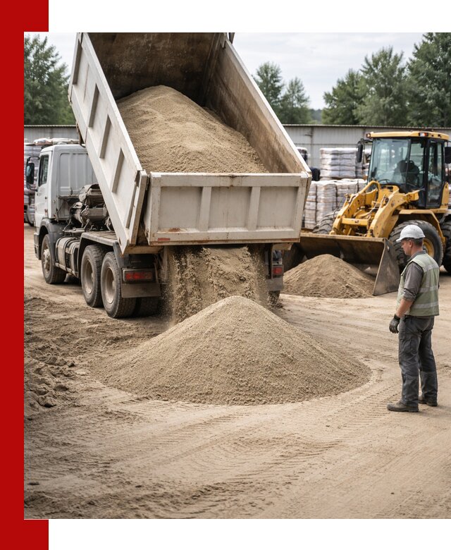 Поставка и доставка песка для бетона в Гатчине