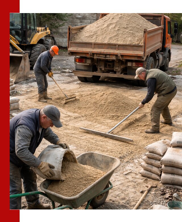 Поставка песка для стяжки в Гатчине с быстрой доставкой