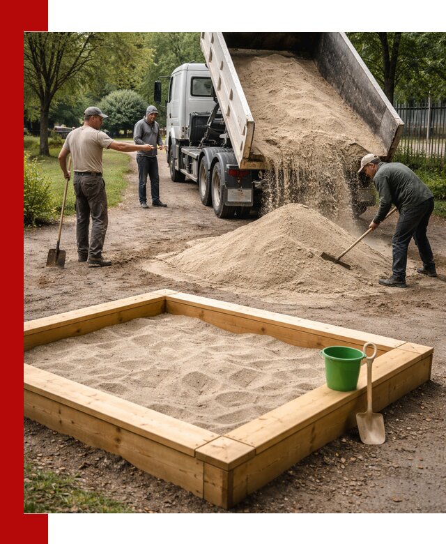 Песок для песочницы с доставкой в Гатчине недорого и чистый