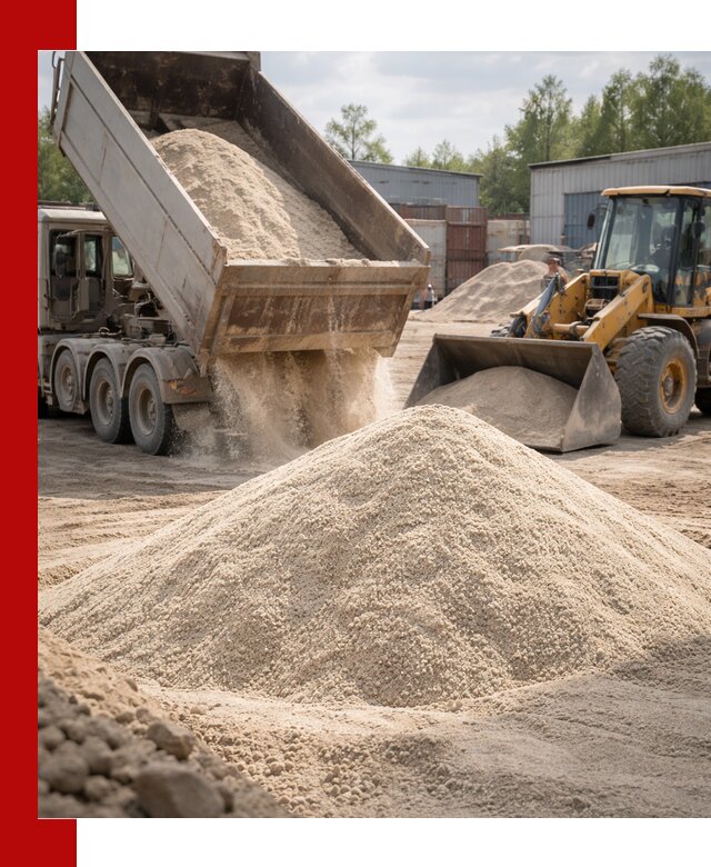 Кварцевый песок с доставкой в Гатчине для строительных работ