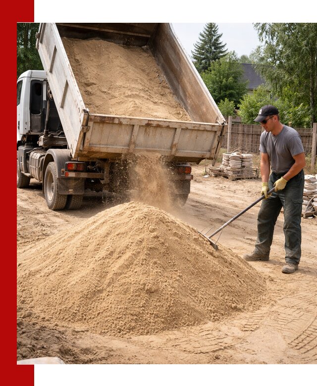 Доставка сухого песка самосвалами в Гатчине