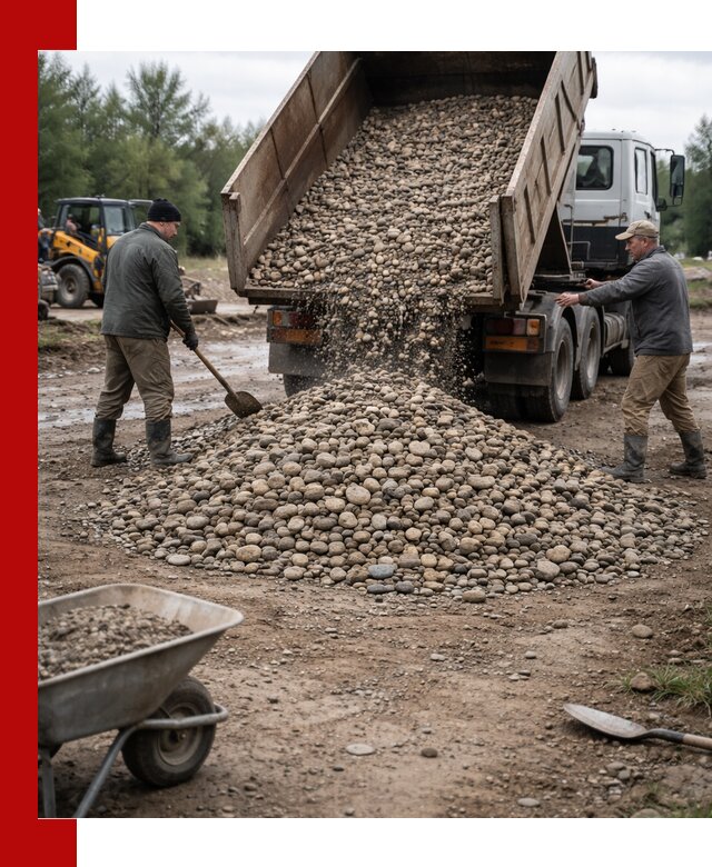 Доставка гальки речной оптом и в розницу в Гатчине