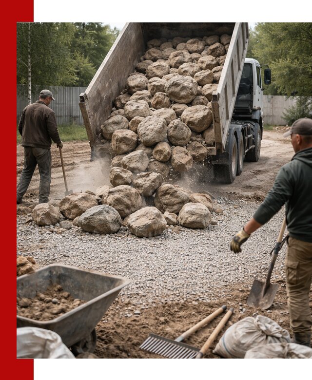 Доставка и укладка булыжника в Гатчине