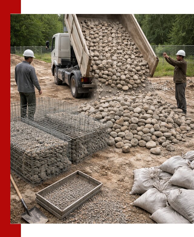 Камень для габионов фракция 70–151 в Гатчине