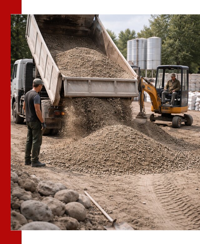 Доставка ПГС С3 в Гатчине самосвалами и миксерами