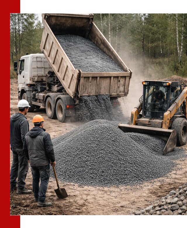 Гранитный отсев 0-5 с доставкой и разгрузкой в Гатчине