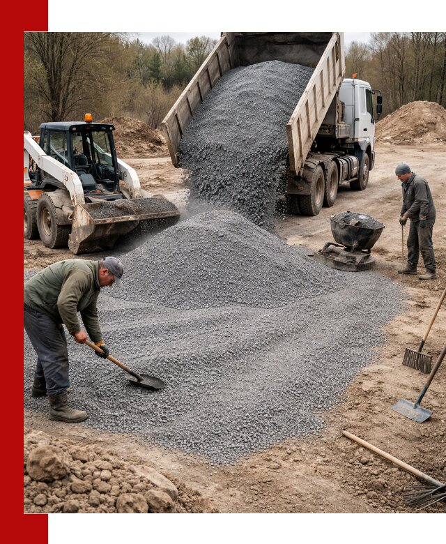 Отсев для подсыпки в Гатчине — доставка и подсыпка на участок