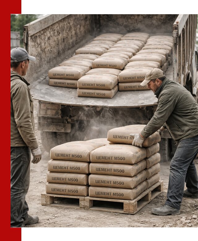 Цемент М500 с доставкой самосвалом в Гатчине