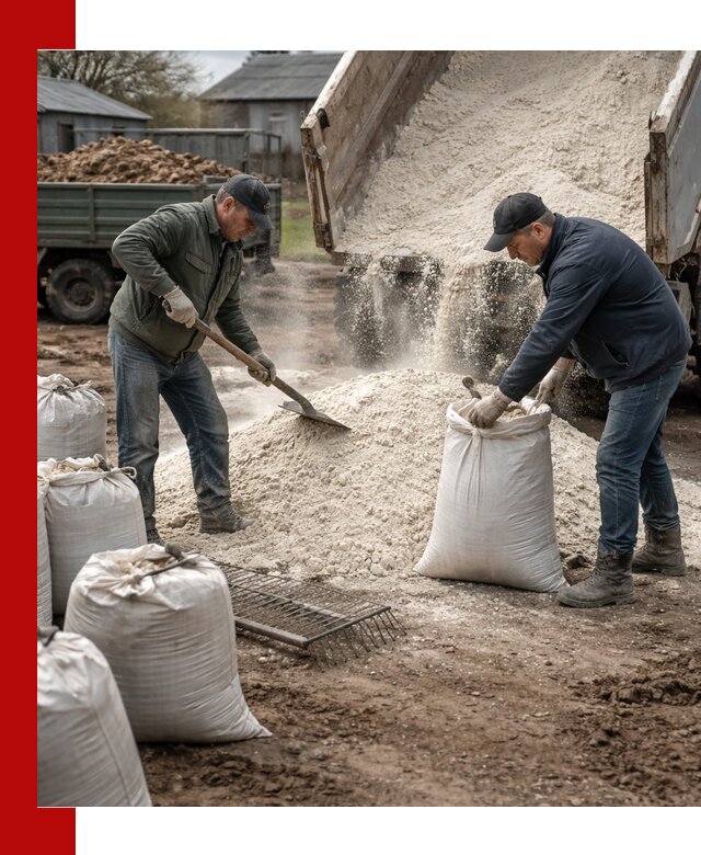 Доставка извести пушонки в Гатчине оптом и мелким оптом