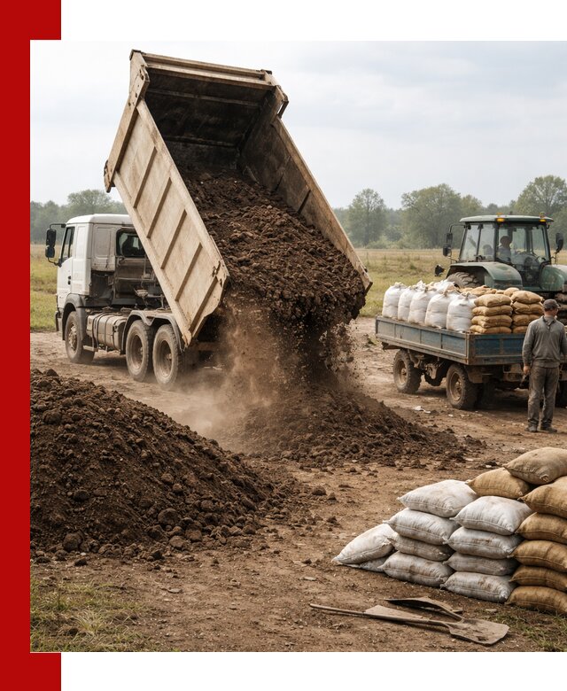 Доставка грунта и удобрений оптом в Гатчине для сельхоз и строительства