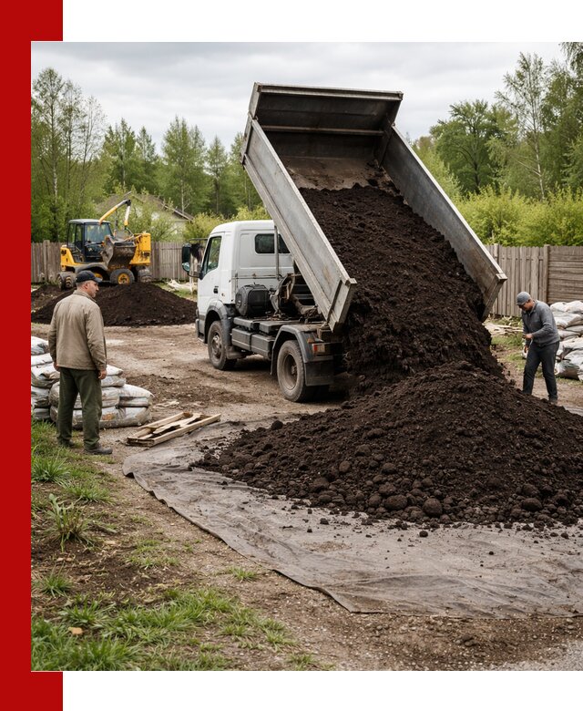 Доставка качественного почвогрунта в Гатчине оптом и в розницу