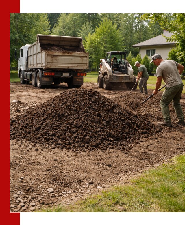 Доставка и укладка грунта для газона в Гатчине