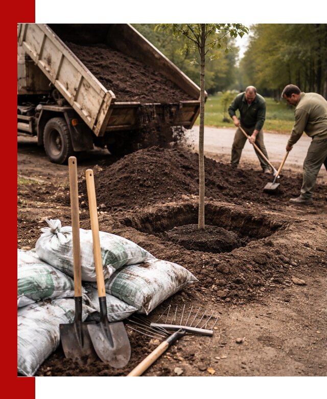 Грунт для посадки деревьев в Гатчине — доставка и подготовка почвы