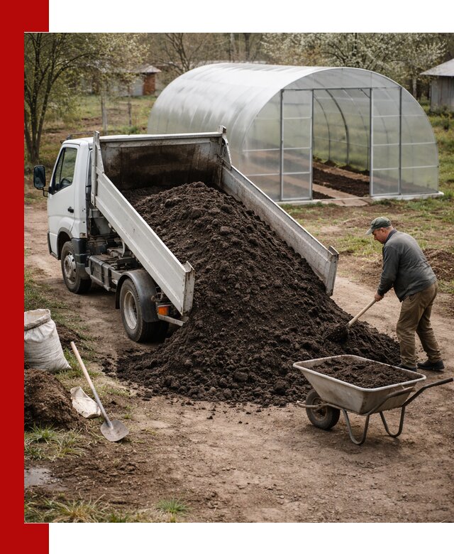 Чернозем для теплицы с доставкой в Гатчине