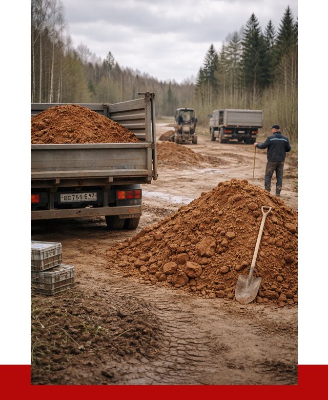 Глина и суглинки в Гатчине от 4624 р. за куб | ПРОНЕРУДГтч