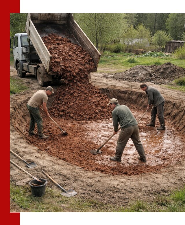 Купить качественную глину для пруда в Гатчине