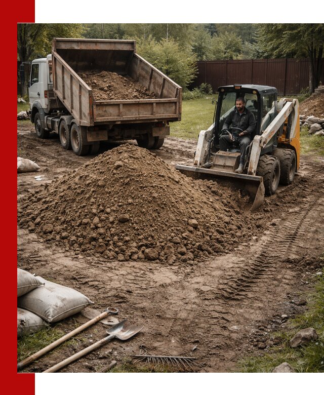 Суглинок для планировки участков в Гатчине с доставкой и выгрузкой