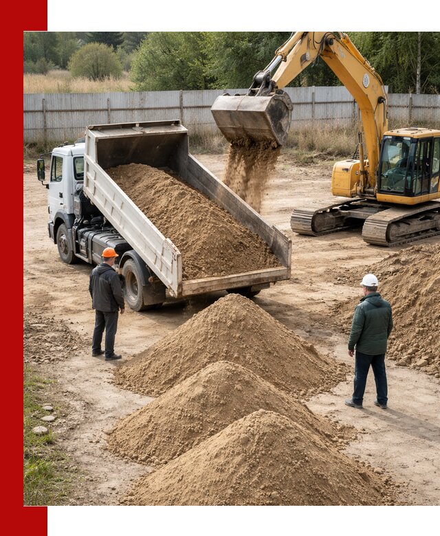 Доставка супеси вагонными и автопартиями в Гатчине
