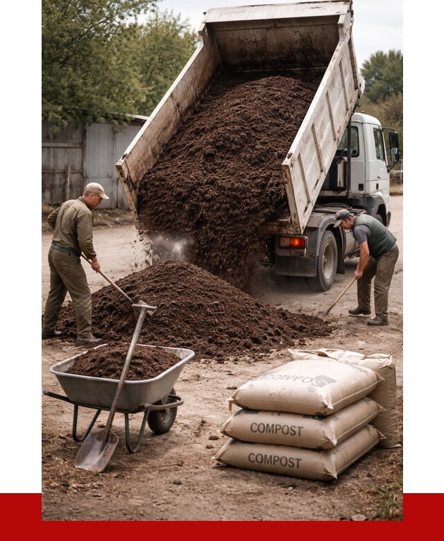 Купить компост в Гатчине от 4316 р. за куб с доставкой | ПРОНЕРУДГтч