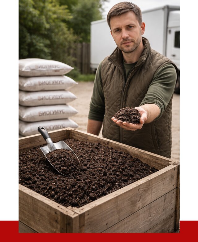 Купить биогумус в Гатчине с доставкой от 8735 р. за куб | ПРОНЕРУДГтч