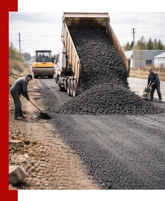 Асфальтовая крошка для дорог в Гатчине — поставка и доставка