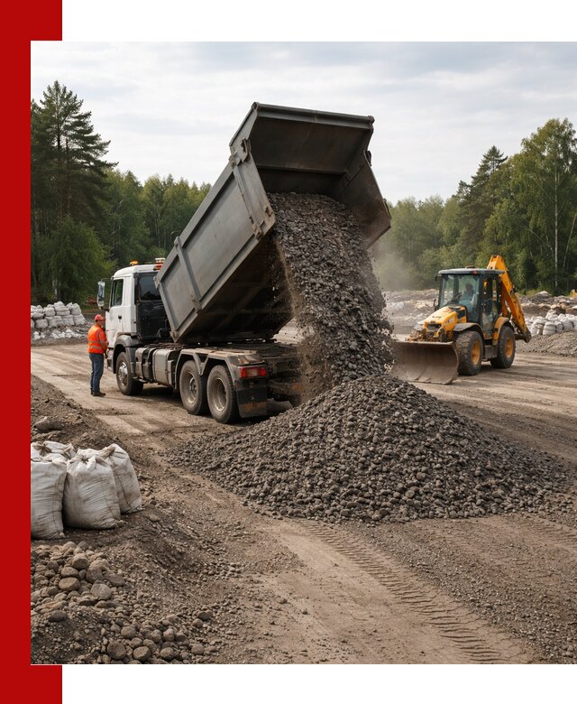 Доставка дробленого асфальта в Гатчине для дорожных работ