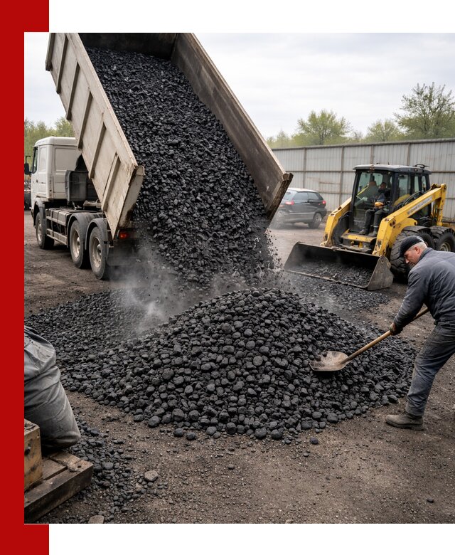 Доставка угля орех в Гатчине оптом и в розницу