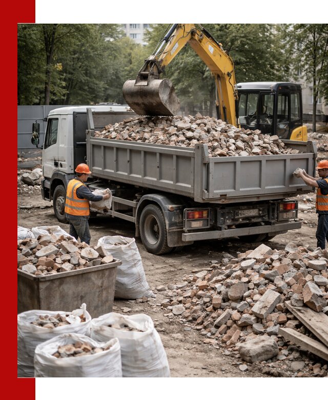 Вывоз строительного мусора в Гатчине с самосвалами и контейнерами