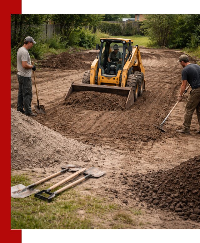 Планировка участка грунтом с вывозом и доставкой в Гатчине