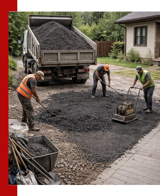 Асфальтовая крошка для двора с доставкой в Гатчине